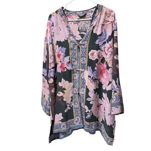 Citron Floral Blazer with Kimono-Inspired Design